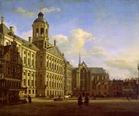 Heyden, Jan van der - The Dam with the New Town Hall in Amsterdam